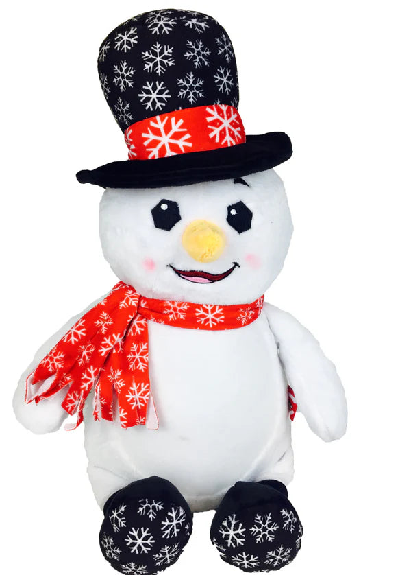 Personalised snowman memory bear with custom embroidery for baby first christmas gift NZ