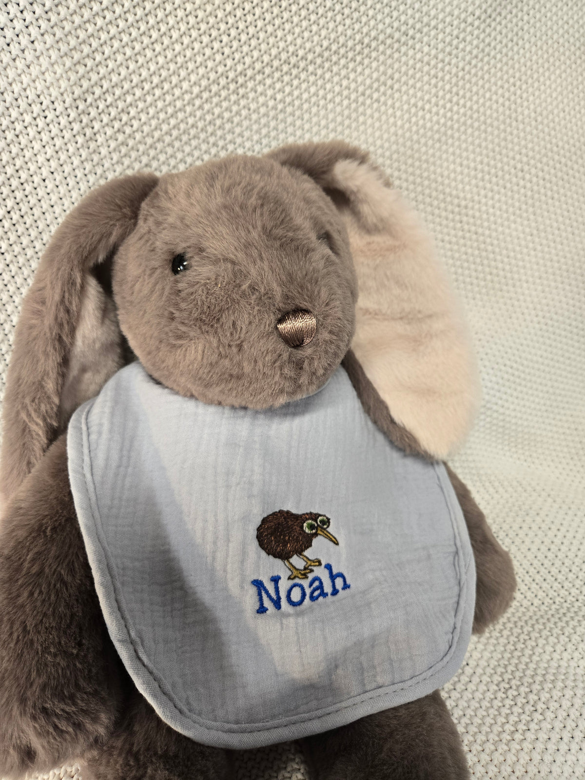 Grey brown bunny with 100%products/personalized-cotton-muslin-baby-bib-custom-embroidered
