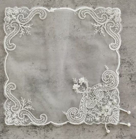 personalized handkerchief, embroidered handkerchief, lace cotton handkerchief, wedding keepsake, mother of the bride gift, memorial handkerchief, custom monogram gift, something blue, bride gift, custom embroidery NZ, heirloom handkerchief, initials date verse